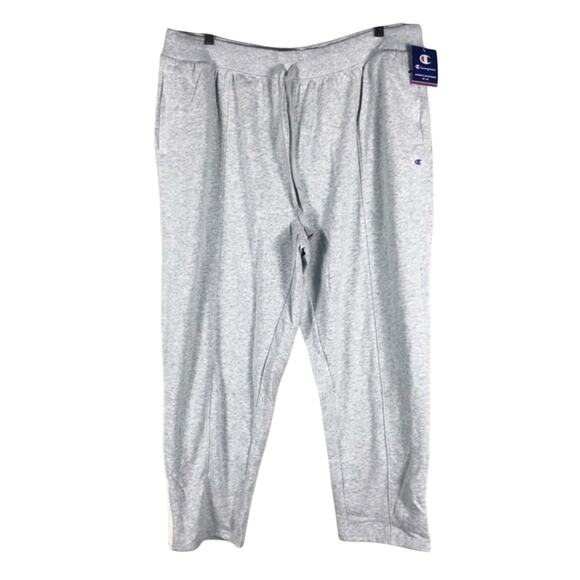 NWT Champion Heritage Sweatpants Womens 3X Oxford Grey Cropped Drawstring Cozy - Picture 2 of 4